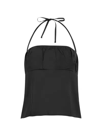 Deiji Studios Tie-fastening Top In Black