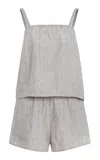 Deiji Studios Two-piece Linen Set In Gray