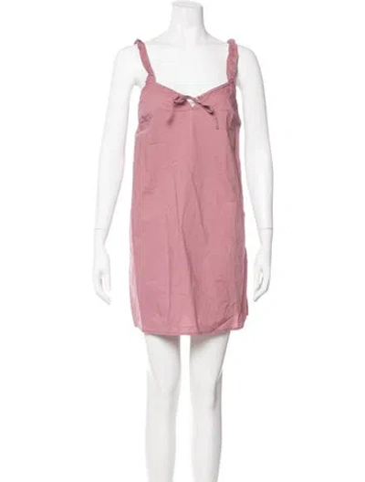 Pre-owned Deiji Studios V-neck Mini Dress In Pink