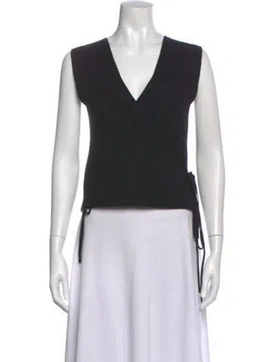 Pre-owned Deiji Studios V-neck Sleeveless Top In Black