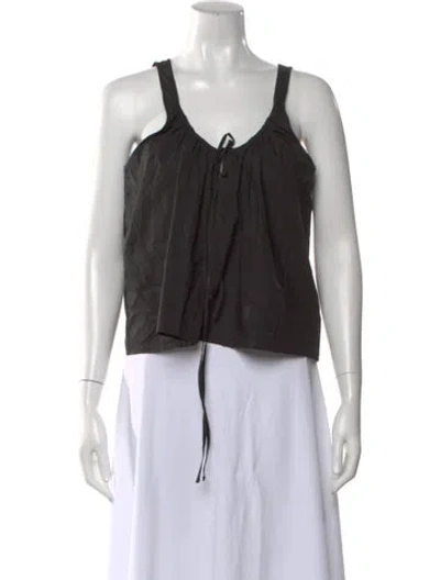 Pre-owned Deiji Studios V-neck Sleeveless Top In Black