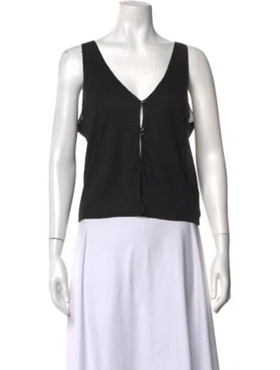 Pre-owned Deiji Studios V-neck Sleeveless Top In Black