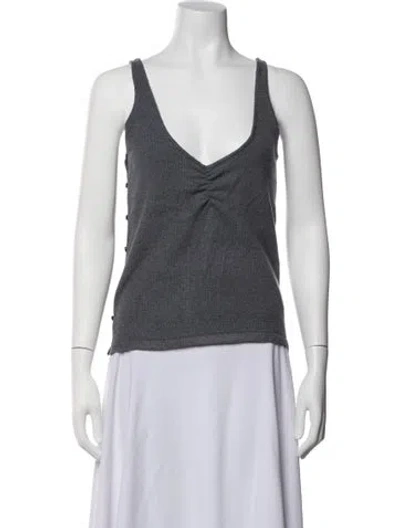 Pre-owned Deiji Studios V-neck Sleeveless Top In Blue