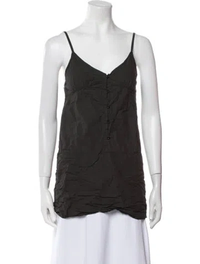 Pre-owned Deiji Studios V-neck Sleeveless Top In Gray