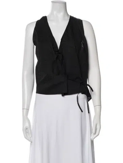Pre-owned Deiji Studios V-neck Sleeveless Top W/ Tags In Black