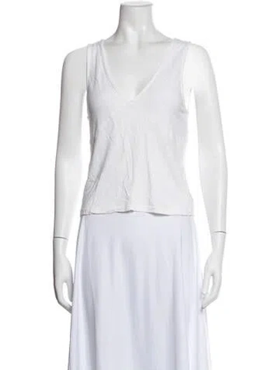 Pre-owned Deiji Studios V-neck Sleeveless Top In White