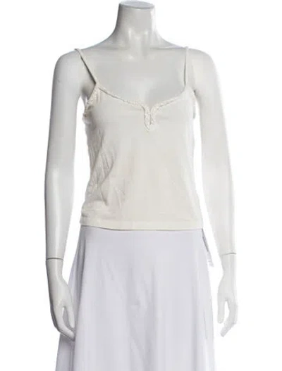 Pre-owned Deiji Studios V-neck Sleeveless Top In White