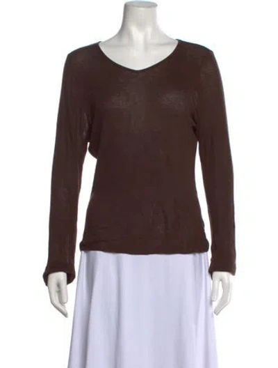 Pre-owned Deiji Studios V-neck Sweater In Brown