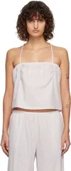 Deiji Studios White & Pink Tube Top In Musk Stripe