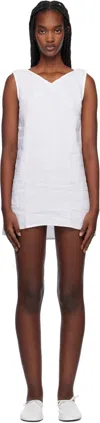 Deiji Studios White Looped Minidress In White