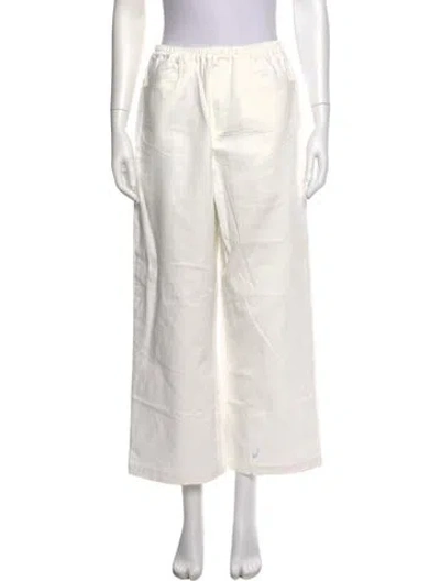 Pre-owned Deiji Studios Wide Leg Pants In White