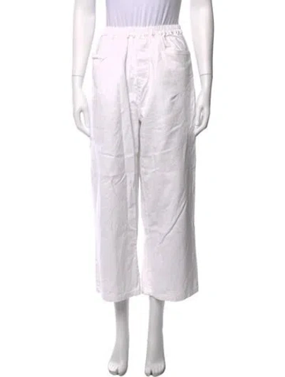 Pre-owned Deiji Studios Wide Leg Pants In White