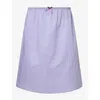 Deiji Studios Womens  Basic Cotton Mini Skirt In Blue