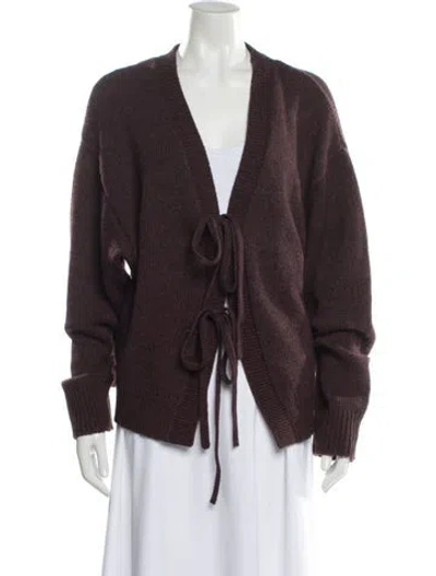 Pre-owned Deiji Studios Wool V-neck Sweater In Burgundy