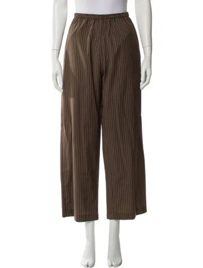 Pre-owned Deiji Studios Wool Wide Leg Pants In Brown