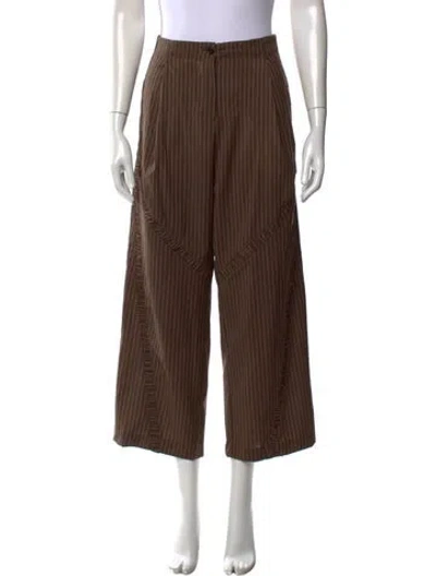 Pre-owned Deiji Studios Wool Wide Leg Pants In Brown
