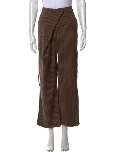 Pre-owned Deiji Studios Wool Wide Leg Pants In Brown