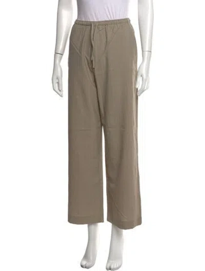 Pre-owned Deiji Studios Wool Wide Leg Pants In Neutrals