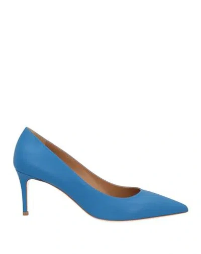 Deimille Woman Pumps Blue Size 8 Soft Leather