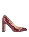 Deimille Woman Pumps Burgundy Size 7 Soft Leather In Red