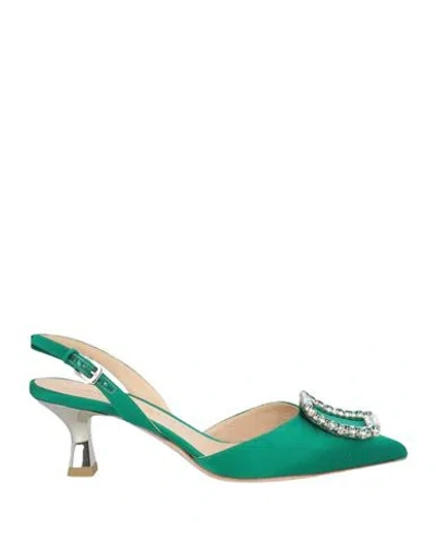 Deimille Woman Pumps Emerald Green Size 6 Textile Fibers