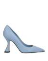 Deimille Woman Pumps Light Blue Size 6 Soft Leather