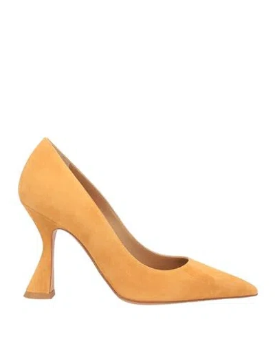 Deimille Woman Pumps Ocher Size 7 Soft Leather In Yellow
