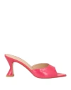 Deimille Woman Sandals Fuchsia Size 5 Soft Leather In Pink