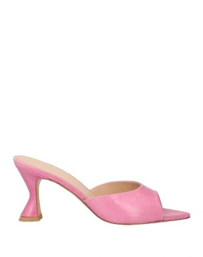 DEIMILLE DEIMILLE WOMAN SANDALS PINK SIZE 8 SOFT LEATHER