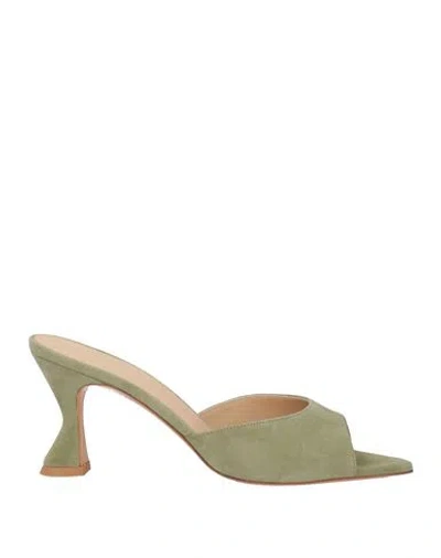 Deimille Woman Sandals Sage Green Size 10 Soft Leather