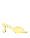 Deimille Woman Sandals Yellow Size 11 Soft Leather