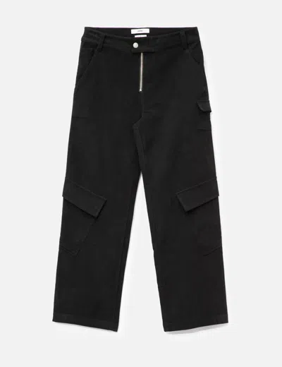 Deinet Corduroy Utility Cargo Pants In Black