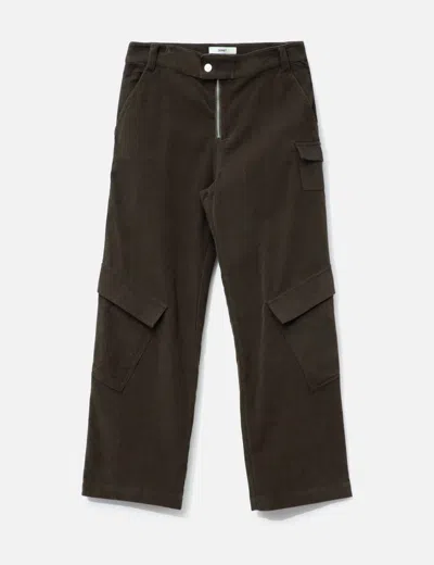Deinet Corduroy Utility Cargo Pants In Brown
