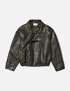Deinet Faux Leather Bomber Jacket In Brown