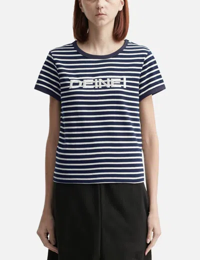 Deinet Line Logo Ringer T-shirt In Multi