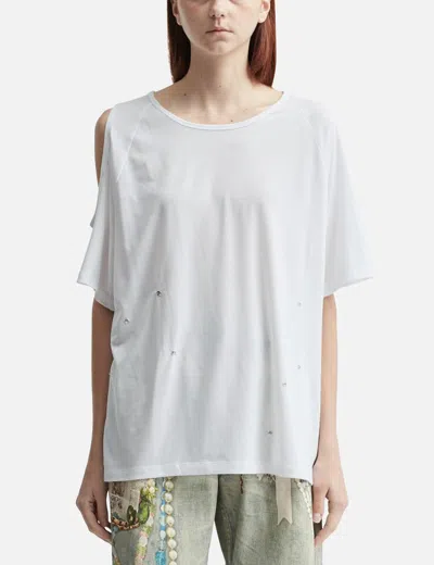 Deinet One-slit Snap T-shirts In White
