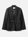 Deinet Rough Cut Detail Blazer In Black