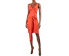 Deity Twist Corset Dress In Red In Gray
