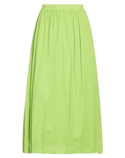 Déjà Vu Woman Maxi Skirt Green Size 2 Cotton