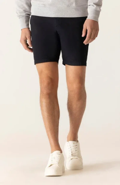 Deke Galaxy 8.5-inch Bermuda Flat Front Stretch Twill Shorts In Black