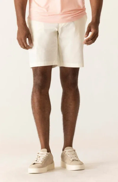 Deke Galaxy 8.5-inch Bermuda Flat Front Stretch Twill Shorts In White