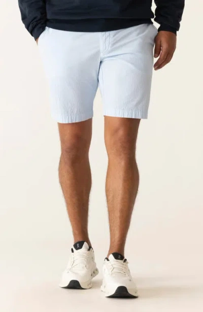Deke Galaxy 8.5-inch Bermuda Flat Front Stretch Twill Shorts In White