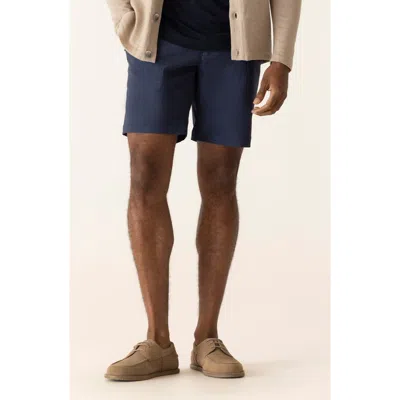 Deke Galaxy 8.5-inch Flat Front Knit Nylon Blend Bermuda Shorts In Blue