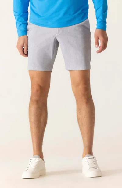 Deke Galaxy 8.5-inch Flat Front Knit Nylon Blend Bermuda Shorts In Gray