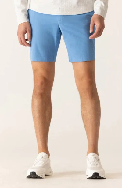 Deke Galaxy Bermuda Flat Front Stretch Twill Shorts In Blue