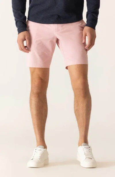 Deke Galaxy Bermuda Flat Front Stretch Twill Shorts In Pink