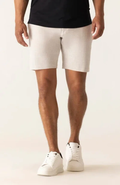 Deke Galaxy Bermuda Flat Front Stretch Twill Shorts In White