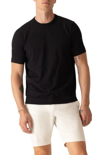 Deke Modern Knit Crewneck T-shirt In Black