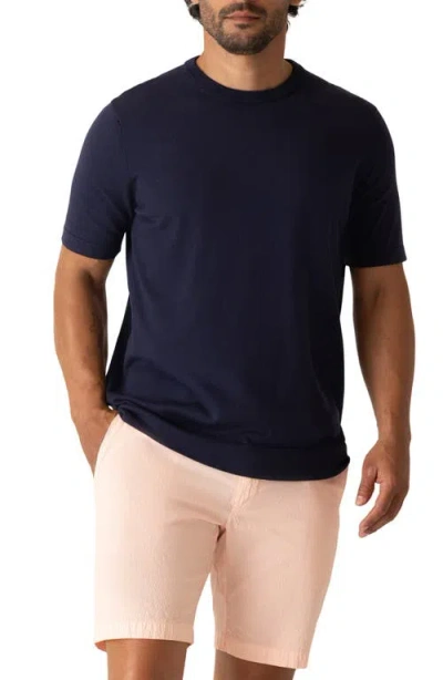 Deke Modern Knit Crewneck T-shirt In Blue