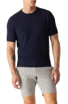 Deke Modern Texture Knit T-shirt In Blue